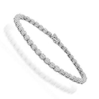 Thumbnail for 14K White Solid Gold Womens Diamond Bracelet 3.00 Ctw