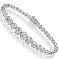Thumbnail for 14K White Solid Gold Womens Diamond  Bracelet 3.25 Ctw