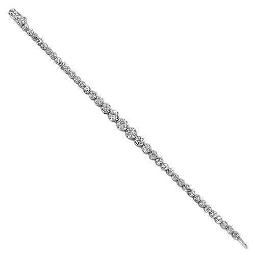 14K White Solid Gold Womens Diamond  Bracelet 3.25 Ctw