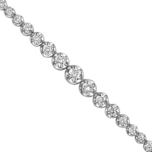 14K White Solid Gold Womens Diamond  Bracelet 3.25 Ctw