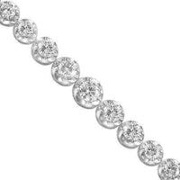 Thumbnail for 14K White Solid Gold Womens Diamond Bracelet  3.75 Ctw