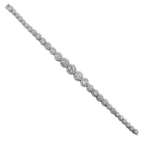 14K White Solid Gold Womens Diamond Bracelet 8.59 Ctw