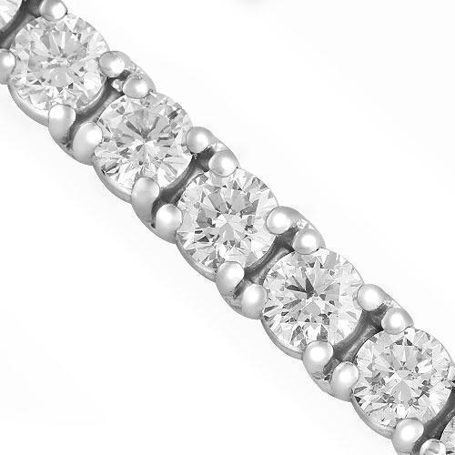 14K White Solid Gold Womens Diamond Tennis Bracelet 10.77Ctw