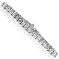 Thumbnail for 14K White Solid Gold Womens Diamond Tennis Bracelet 10.77Ctw