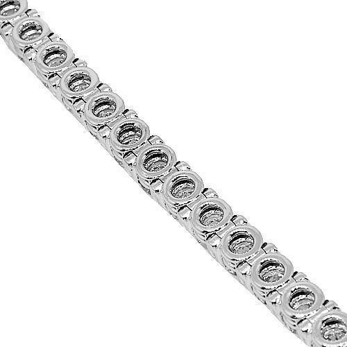 14K White Solid Gold Womens Diamond Tennis Bracelet 15.03 Ctw