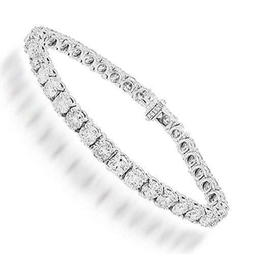 14K White Solid Gold Womens Diamond Tennis Bracelet 15.03 Ctw