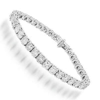 Thumbnail for 14K White Solid Gold Womens Diamond Tennis Bracelet 15.03 Ctw