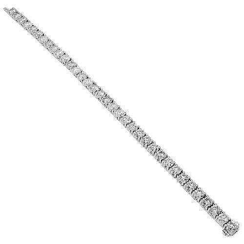 14K White Solid Gold Womens Diamond Tennis Bracelet 15.03 Ctw