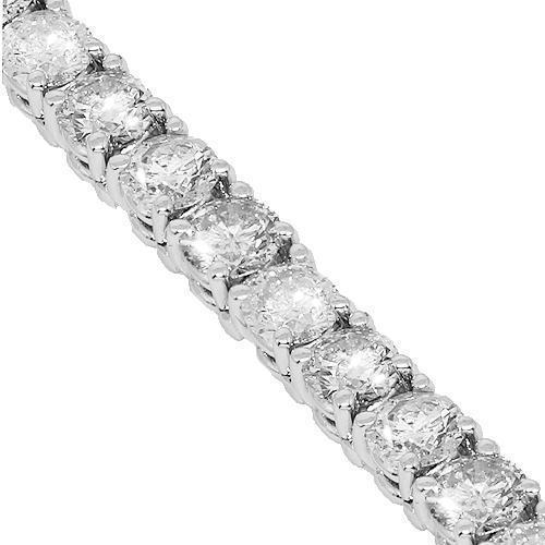 14K White Solid Gold Womens Diamond Tennis Bracelet 15.03 Ctw