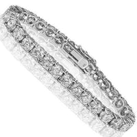 Thumbnail for 14K White Solid Gold Womens Diamond Tennis Bracelet 23.25 Ctw