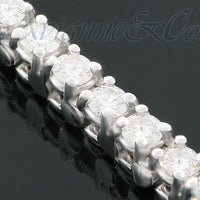 Thumbnail for 14K White Solid Gold Womens Diamond Tennis Bracelet 3.00 Ctw