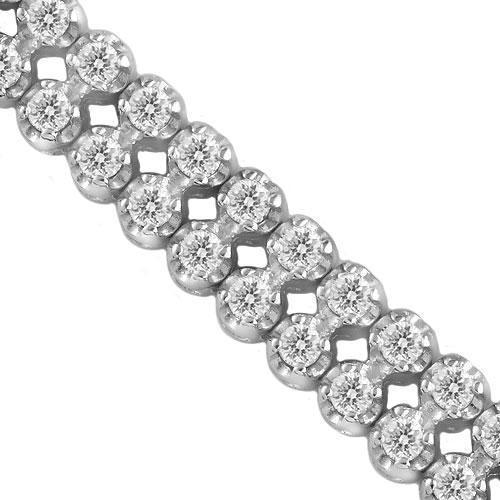 14K White Solid Gold Womens Diamond Tennis Bracelet 4.50 Ctw
