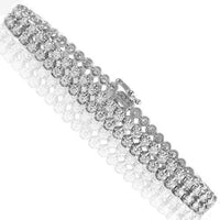Thumbnail for 14K White Solid Gold Womens Diamond Tennis Bracelet 4.50 Ctw