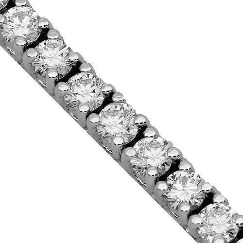 14K White Solid Gold Womens Diamond Tennis Bracelet 4.85 Ctw