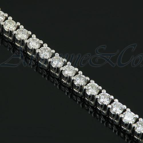 14K White Solid Gold Womens Diamond Tennis Bracelet 4.85 Ctw