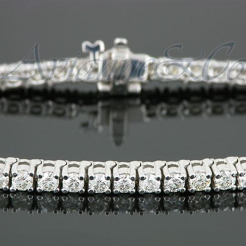 14K White Solid Gold Womens Diamond Tennis Bracelet 4.85 Ctw