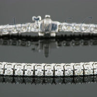 Thumbnail for 14K White Solid Gold Womens Diamond Tennis Bracelet 4.85 Ctw