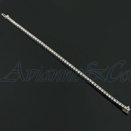 14K White Solid Gold Womens Diamond Tennis Bracelet 4.85 Ctw