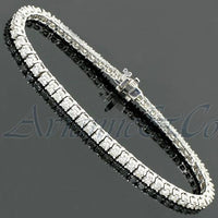 Thumbnail for 14K White Solid Gold Womens Diamond Tennis Bracelet 4.85 Ctw