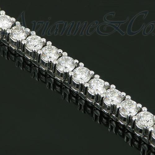 14K White Solid Gold Womens Diamond Tennis Bracelet 6.23 Ctw