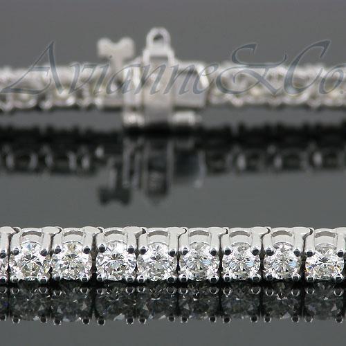 14K White Solid Gold Womens Diamond Tennis Bracelet 6.23 Ctw