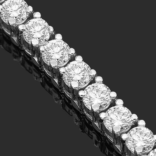 14K White Solid Gold Womens Diamond Tennis Bracelet 6.23 Ctw