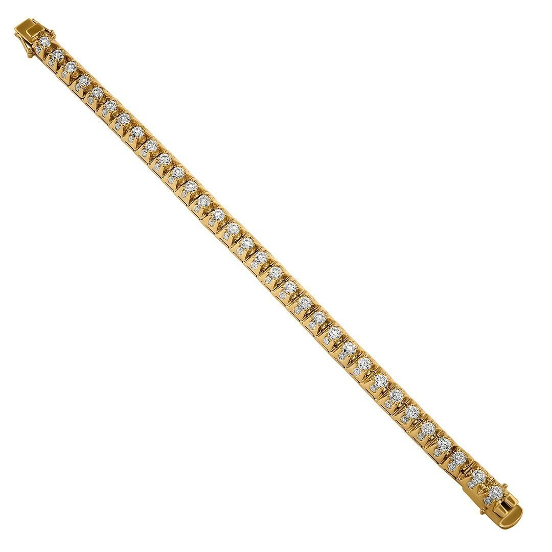 14k Yellow Gold Diamond Tennis Bracelet with Side Stones 8 mm 11 Ctw