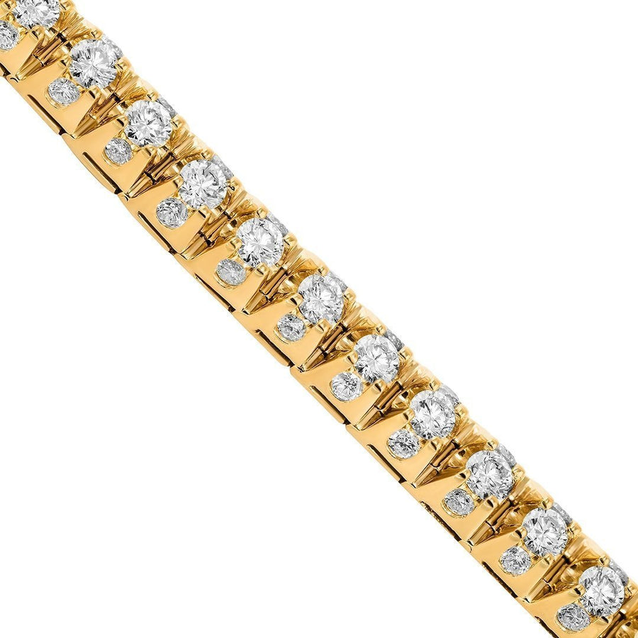 14k Yellow Gold Diamond Tennis Bracelet with Side Stones 8 mm 11 Ctw