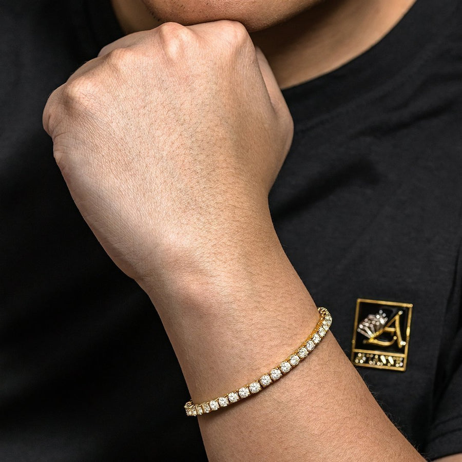 14k Yellow Gold Tennis Bracelet 4.5 mm 10.75 Ctw