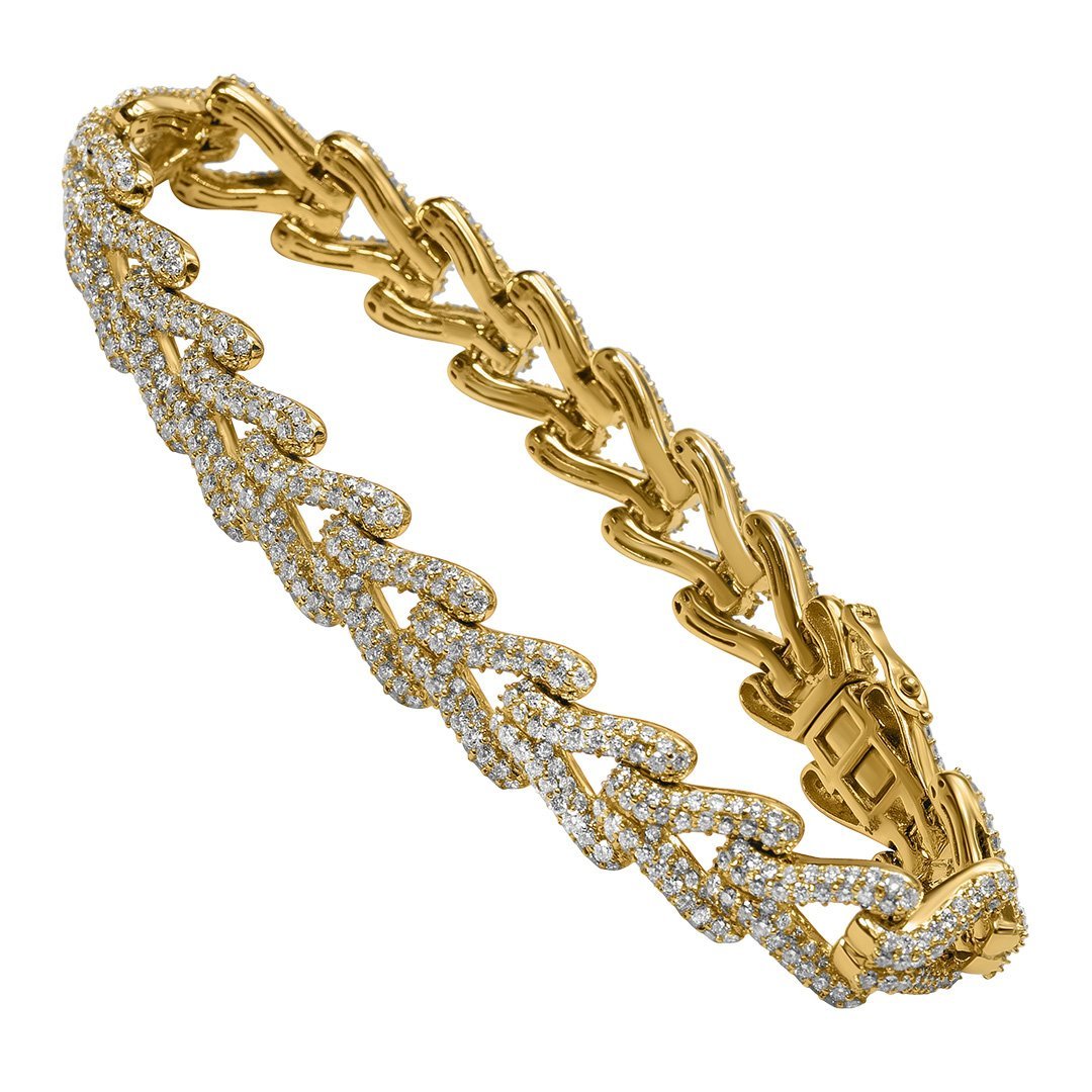 14K Yellow Gold Avianne Link Diamond Bracelet 14.13 Ctw