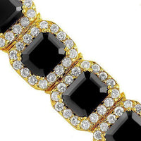 Thumbnail for 14K Yellow Solid Gold Mens Diamond Black Onyx Bracelet 56.00 Ctw