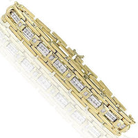 Thumbnail for 14K Yellow Solid Gold Mens Diamond Bracelet 2.50  Ctw