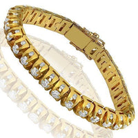 Thumbnail for 14K Yellow Solid Gold Mens Diamond Customized Tennis Bracelet With Side Stones 15.00 Ctw