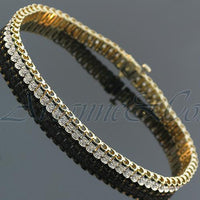 Thumbnail for 14K Yellow Solid Gold Womens Diamond Bracelet 1.65 Ctw