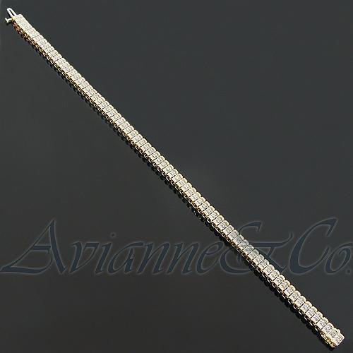 14K Yellow Solid Gold Womens Diamond Bracelet 1.65 Ctw