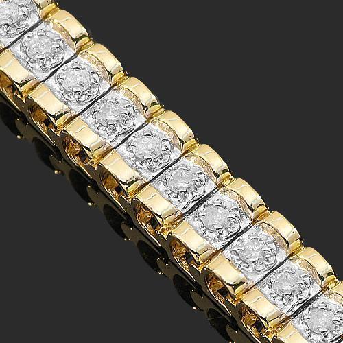 14K Yellow Solid Gold Womens Diamond Bracelet 1.65 Ctw