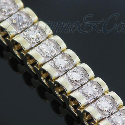 14K Yellow Solid Gold Womens Diamond Bracelet 1.65 Ctw