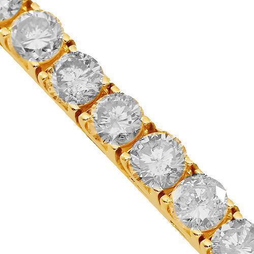 14K Yellow Solid Gold Womens Diamond Tennis Bracelet 11.00 Ctw