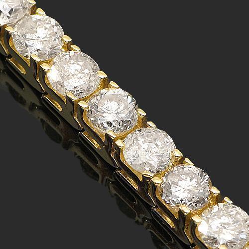 14K Yellow Solid Gold Womens Diamond Tennis Bracelet 11.00 Ctw