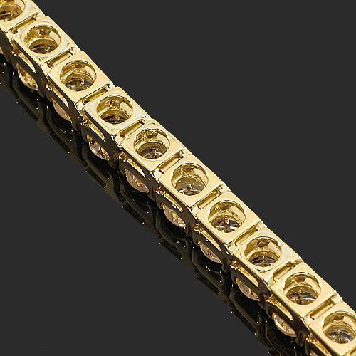 14K Yellow Solid Gold Womens Diamond Tennis Bracelet 11.00 Ctw