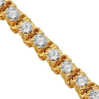 Thumbnail for 14K Yellow Solid Gold Womens Diamond Tennis Bracelet 3.00 Ctw