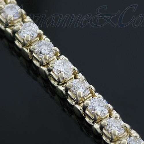 14K Yellow Solid Gold Womens Diamond Tennis Bracelet 3.00 Ctw