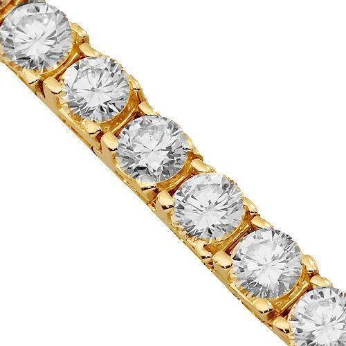 14K Yellow Solid Gold Womens Diamond Tennis Bracelet Ctw
