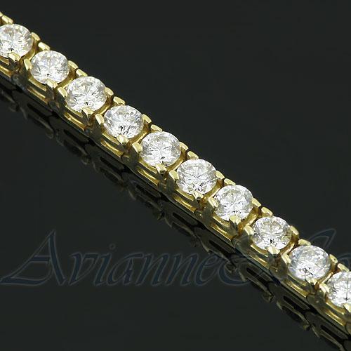 14K Yellow Solid Gold Womens Diamond Tennis Bracelet 8.35 Ctw