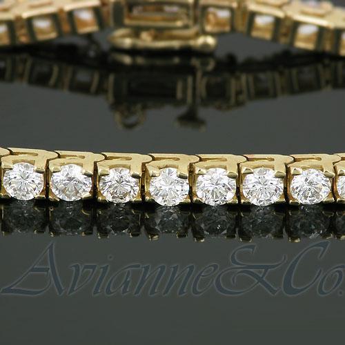 14K Yellow Solid Gold Womens Diamond Tennis Bracelet 8.35 Ctw