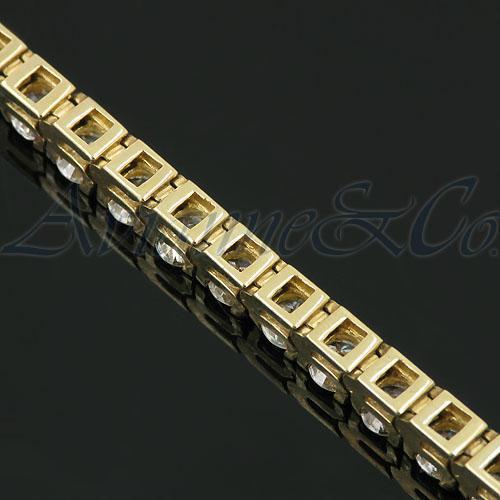 14K Yellow Solid Gold Womens Diamond Tennis Bracelet 8.35 Ctw