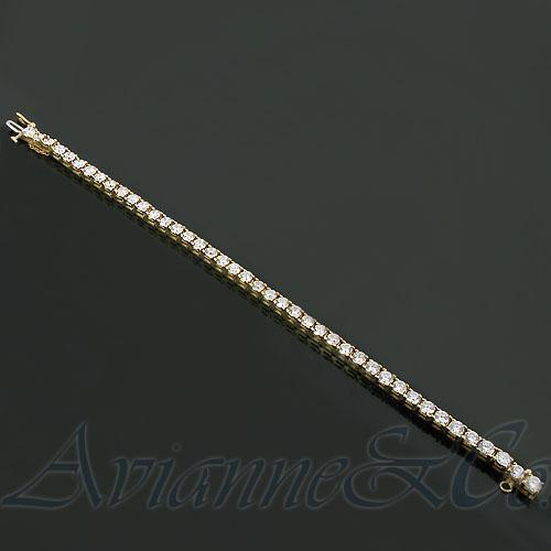 14K Yellow Solid Gold Womens Diamond Tennis Bracelet 8.35 Ctw