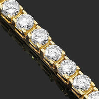Thumbnail for 14K Yellow Solid Gold Womens Diamond Tennis Bracelet 8.35 Ctw