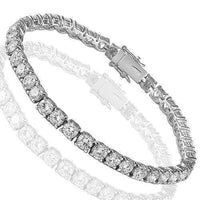 Thumbnail for 18K White Solid Gold Diamond Tennis Bracelet 9.75 Ctw