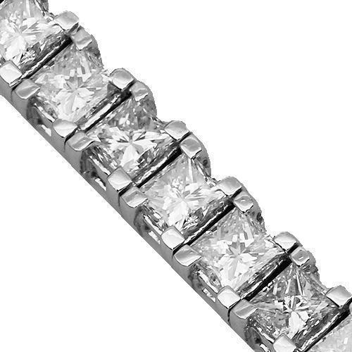 18K White Solid Gold Womens Diamond Tennis Bracelet 6.78 Ctw